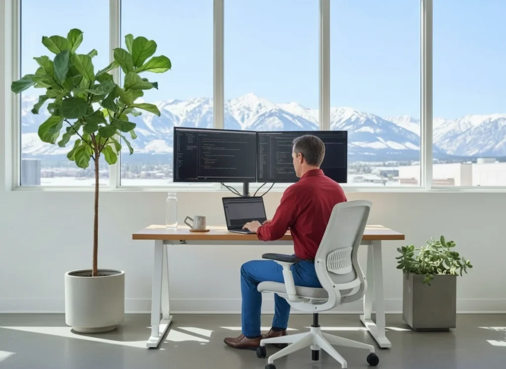 Persona trabajando en una oficina